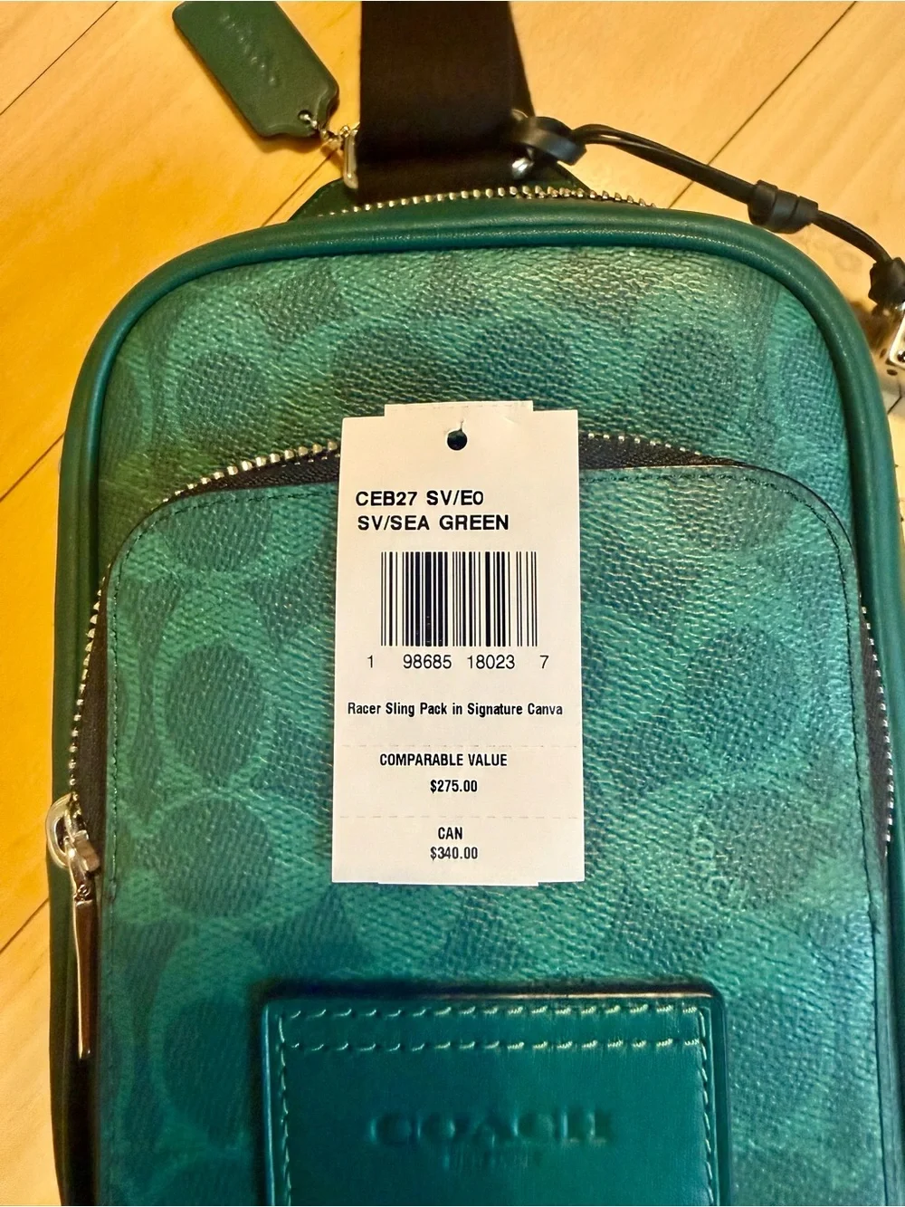 Coach Green Signature Crossbody Slingbag